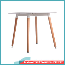 MDF White Simple Table with Wooden Leg